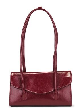 8 OTHER REASONS Burgundy Patent Leather Shoulder Bag